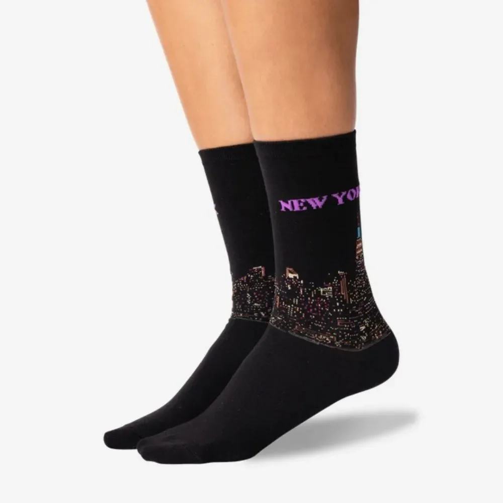 🆕 2 Pair Eggs Avocado Toast Socks & New York City Skyline Graphic Novelty Socks